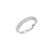 Demi-alliance 17 diamants naturels ovales 1.00 carat or blanc Emanuela